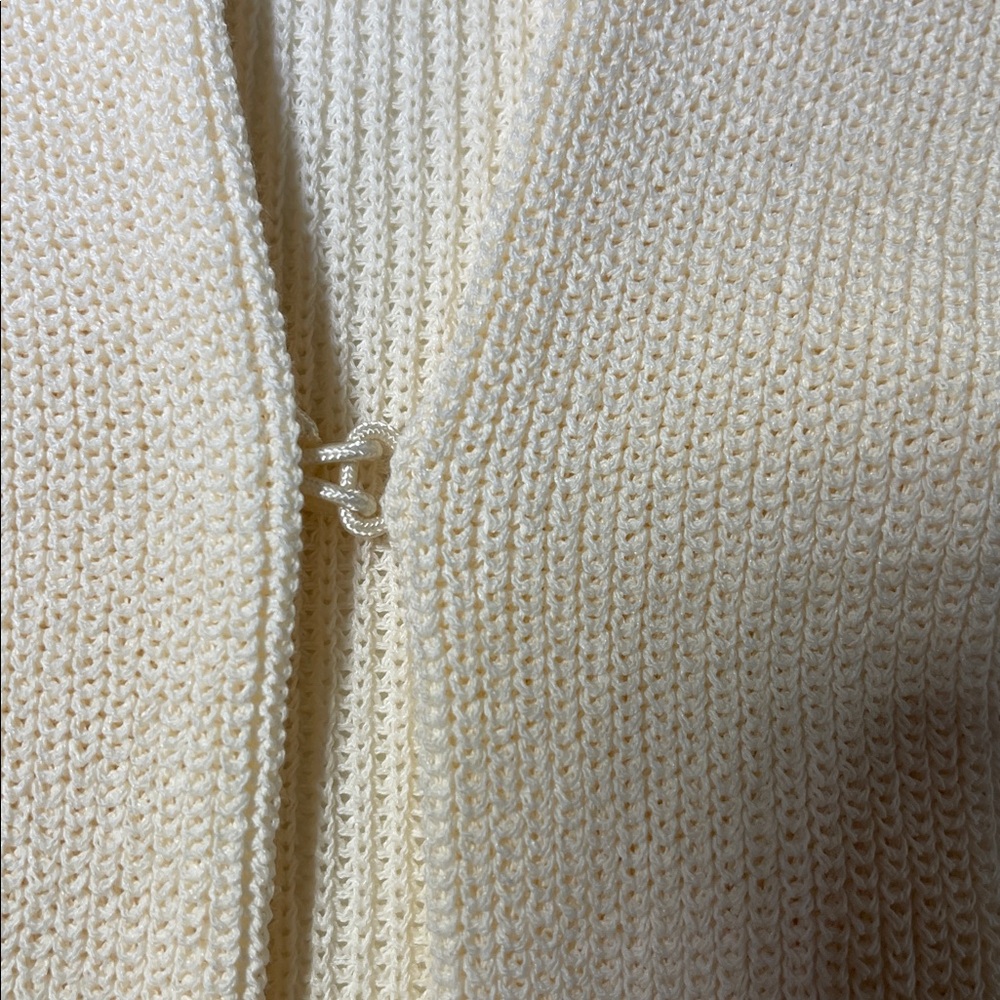 Chico's Cream Open-Front Cardigan with Hook and Eye Closure - Picture 5 of 6